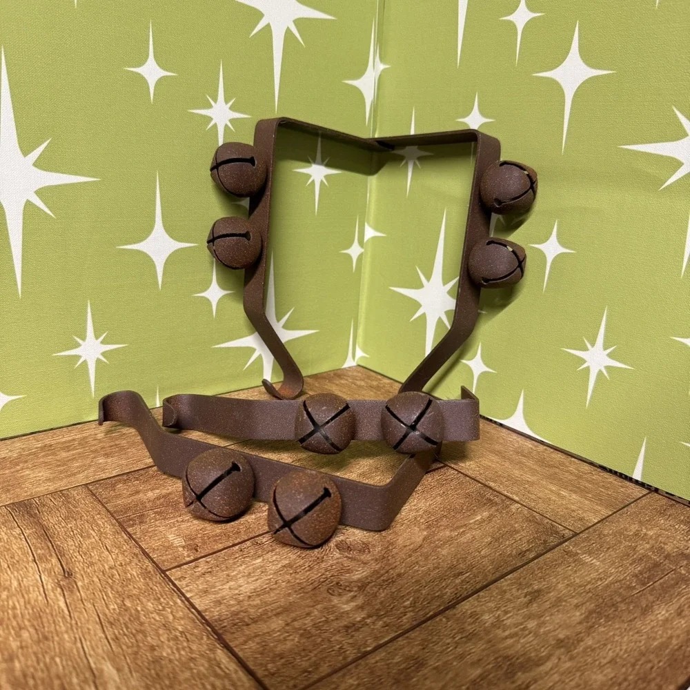 Bronze Jingle Bell Stocking Hangers Set of 4 Christmas Stocking Holders